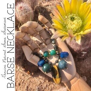 Barse Genuine Stone Bead Statement Necklace